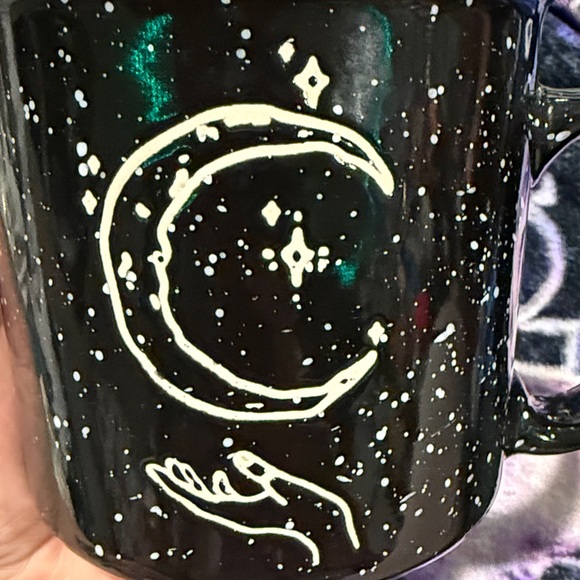 Black Celestial Mug with Moon Design - Picture 7 of 7